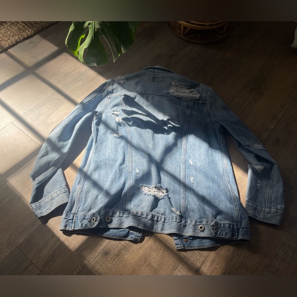 Lucky Brand Distressed Denim Jacket - Picture 2 of 3